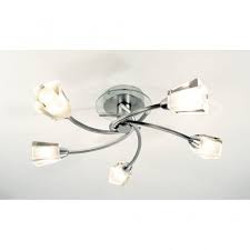 Bar lamp kitchen pendant lights office ceiling light golden chandelier lighting. Austin Chrome Low Ceiling Light With 5 Chunky Glass Shades
