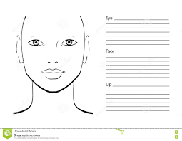 Face Chart Makeup Artist Blank Stock Illustration