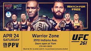 View fight card, video, results, predictions, and news. View Event Watch Ufc 261 With Boss At Warrior Zone Ft Campbell Us Army Mwr