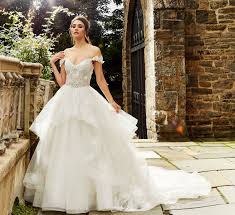 Sparkle As You Walk Down The Aisle Off The Shoulder Beaded Bodice Ball Gown Wedding Dress Shopping Ball Gown Wedding Dress Wedding Dresses Kleinfeld