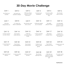 30 Day Movie Challenge In 2020 30 Day Instagram Challenge Instagram Challenge 30 Day Song Challenge