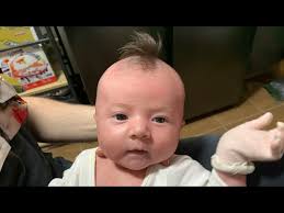 cute baby enjoying haircut Hailey Tyler New Look Baby Mohawk Hairstyle