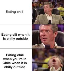 Reaction meme type format may also be removed at mods discretion. Let S Just Say I Like Chili Memes
