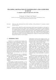 I still think that cs 109 is one of the best ways to learn the tools and the mindset of a data scientist (and would recommend it to any aspirational data stat 110 (intro to probability). Pdf Teaching Abstraction In Mathematics And Computer Science A Computer Supported Approach With Alloy
