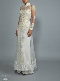 White Bridal Ao Dai Custom Made Vietnamese Bridal Dress Nadine Vietnamese Wedding Dress Funky Wedding Dresses Asian Wedding Dress