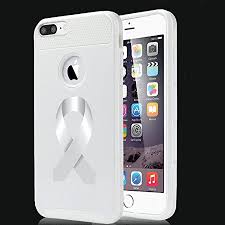 For Apple Iphone 8 Plus Shockproof Impact Hard Soft Case Cover Diabetes Brain Cancer Parkinson S Disease Lung Cancer Color Awareness Ribbon White Walmart Com