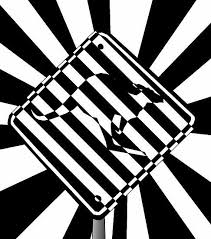 Black And White Striped Road Sign Australia Psychedelic Drawing Of What I Recall Signs Looking Alike Along The Road In Australia Psychedelic Drawings Chiaroscuro Black And White