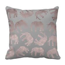 Elegant Clear Rose Gold Tribal Elephant Pattern Throw Pillow Zazzle Com Elephant Decor Elephant Bedroom Tribal Elephant