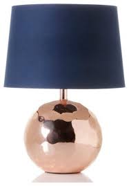 Image Result For Navy Blue Pink Grey Copper Bedroom Copper Bedroom Navy And Copper Rose Gold Lamp
