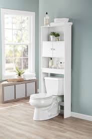 Mainstays Bathroom Storage Over The Toilet Space Saver With Three Fixed Shelves White Walmart Com Walmart Com