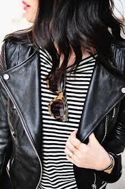 Black And White Striped Leather Jacket Her Imajination Fashion Style Inspiration Le Fashion
