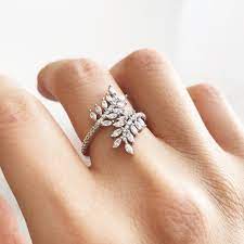 Leaf Cz Ring Jewellery Fashion Shoot Silver Jewelry Fashion Womens Wedding Bands