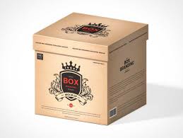 Download Kraft Square Gift Box Cardboard Lid Psd Mockup Psd Mockups