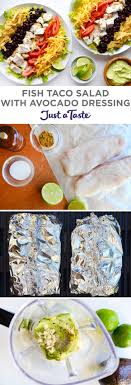 Check spelling or type a new query. Fish Taco Salad With Avocado Dressing Justataste Com Fish Taco Salad Diy Food Recipes Taco Salad