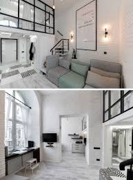 Making priority in efficient design, it makes the modern home becomes favorite. This Distinctly Black And White Apartment With A Mezzanine Level Is Home For Young Couple