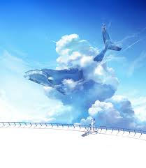 A Girl With Whale Art Sky Art Anime Scenery Scenery