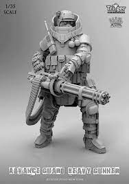 Advance Guard Heavy Gunner In 1 35 Scale Now Available At Highcalibreminiatures Com Click On The Pic For More Detail Armor Concept Military Armor Combat Armor