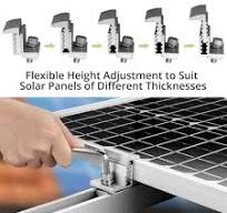 10PCS Solar Panel End Clamps - 30-45mm Adjustable Aluminum Mounting  Brackets With M8 Screws