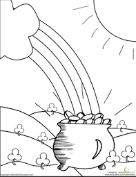 Pot of gold rainbow coloring sheet. Pot Of Gold Worksheet Education Com