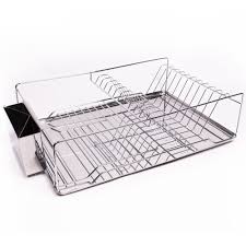 chrome kitchen sink dish drainer set