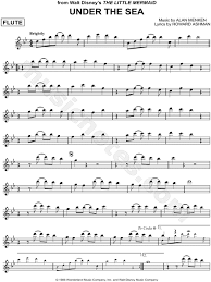 Under The Sea From The Little Mermaid Sheet Music Flute Solo In Bb Major Download Print Flute Sheet Music Sheet Music Saxophone Sheet Music