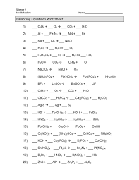 Balancing an unbalanced equation is mostly a matter of making certain mass and charge are balanced on the reactants and products side of the reaction arrow. 49 Balancing Chemical Equations Worksheets With Answers
