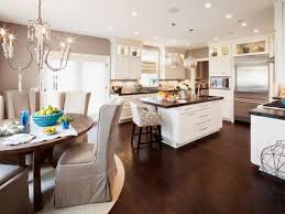 White Romantic Kitchen With Dark Hardwood Flooring White Modern Kitchen Hardwood Floors Dark Kitchen Wall Colors