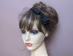 Black Birdcage Veil Wedding Funeral Veil Fascinator French Net Veil Occasion Wear Retro Garden Party 50 S 60 S Vintage Style Formal Veil Vintage Style Veil Black Birdcage Veil Wedding Black Birdcage Veils