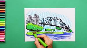 How To Draw The Sydney Harbour Bridge Australia Youtube