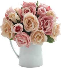 Where can i buy cheap artificial flowers. Cqure Artificial Flowers Fake Flowers Silk Artificial Roses 9 Heads Bridal Wedding Bouquet For Home Garden Party Wedding Decoration Pink Champagne Amazon Co Uk Home Kitchen