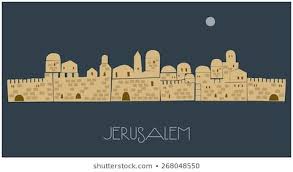 Old City Middle East Ancient Stylization Middle East Town Vector Illustration Jerusalem City Skyline Silhouette City Silhouette