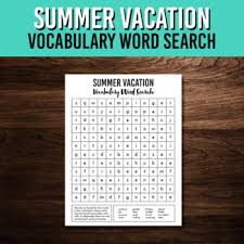 March 12, 2018 by krist. Summer Vacation Word Search Worksheets Teaching Resources Tpt