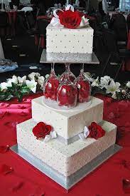 Photo Via Project Wedding Wedding Cake Roses Silver Wedding Cake Wedding Cake Red