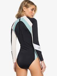 Roxy Roxy Fitness Long Sleeve Zipped Upf 50 One Piece Swimsuit Anthracite Kvj0 Swimwear One Piece Slimming Womens Leotards Trendy Swimsuits