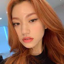 On Twitter In 2021 Doyeon Orange Hair Doyeon Eyebrows Asian