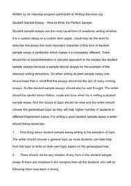 In the process, successful students also know how to have a good time, and love gaining knowledge as much as they enjoy getting stellar grades. Calameo Student Sample Essay How To Write The Perfect Sample