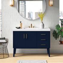 A simple marble top on an open framework — a washstand in bathroom design parlance—looks chic and gives you an instant place to hang linens. Bathroom Vanities On Sale Now Wayfair