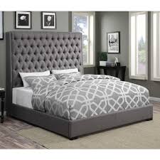 Grey, s.readmore and, or white materials: Camille Upholstered Bed Grey By Coaster Furniture Furniturepick