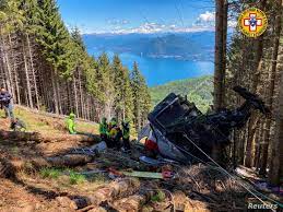 The cable car fell around 60 feet and crashed into a hillside above lake maggiore in northern italy, before rolling downhill into trees, italian rescue services the causes of the accident are unknown, authorities said. Lfxzo Aft9lbsm
