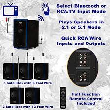 Ilive 5 1 Home Theater System With Bluetooth Wall Mountable 26 Inch Speaker With 4 Satellite Speakers Ihtb138b Black Pricepulse
