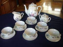 Vintage Vista Alegre Porcelain Coffee Or Tea Set For 6 Etsy Tea Set Porcelain Tea Set Vista Alegre