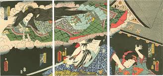 Mitsukuni Defying The Skeleton Spectre Invoked By Princess Takiyasha Kunisada Cat Ghost Toyokuni Kabuki Stuart Jackson Gallery Fine Japanese Woodblock Prints Ukiyoe Traditional Japanese Art Ghost Cat Japan Art