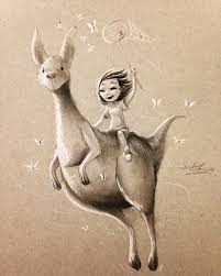 Kurtchangart Kangaroo Art Kangaroo Illustration Kangaroo Drawing