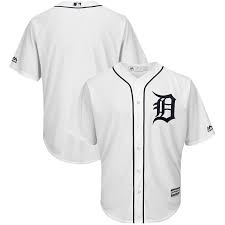 Detroit Tigers Majestic Official Cool Base Team Jersey White Detroit Tigers Team Jersey Mlb Detroit Tigers