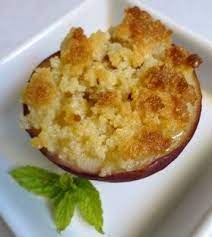 Baked Nectarines With Almond Crumble Xylitol Recipes Almond Recipes Food