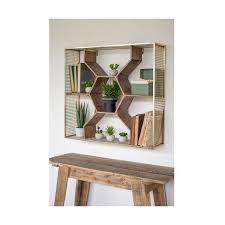 Kalalou Wooden Honey Comb Shelf 238 Liked On Polyvore Featuring Home Home Decor Small Item Storage Home Wall Decor Wooden Ho Decor Home Diy Home Decor