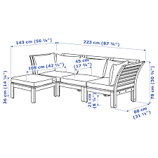 Applaro وحدة كنب 3 مقاعد خارجي مع مسند أقدام صباغ بني Hallo بيج Ikea