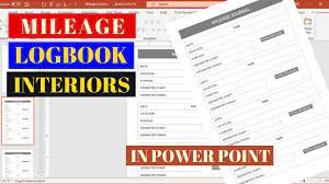 How To Create Mileage Logbook Interior In Powerpoint Kdp Self Publish Self Publishing Mileage Powerpoint