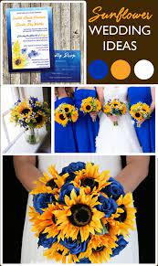 Sunflower Wedding Ideas Loving This Summer Theme With Royal Blue And Sunflowers Sunflower Themed Wedding Sunflower Wedding Invitations Sunflower Wedding