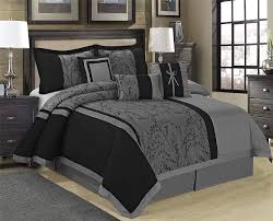 Black And Silver Comforter Set Walmart Unique Home Leticia Comforter 7 Piece Bed In A Bag Ruffled Clearance Bedding Set Fade Resistant Wrinkle Free No Ironing Necessary Super Soft All Sizes Quee In 2020 Black Comforter Sets